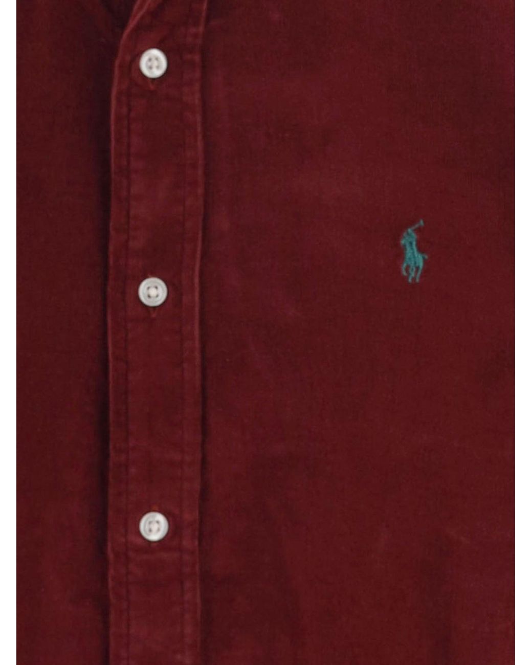 Polo Ralph Lauren Red Ribbed Velvet Shirt