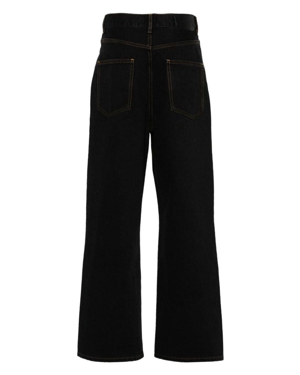 Wardrobe NYC Black Logo-Patch Cotton Wide-Leg Jeans