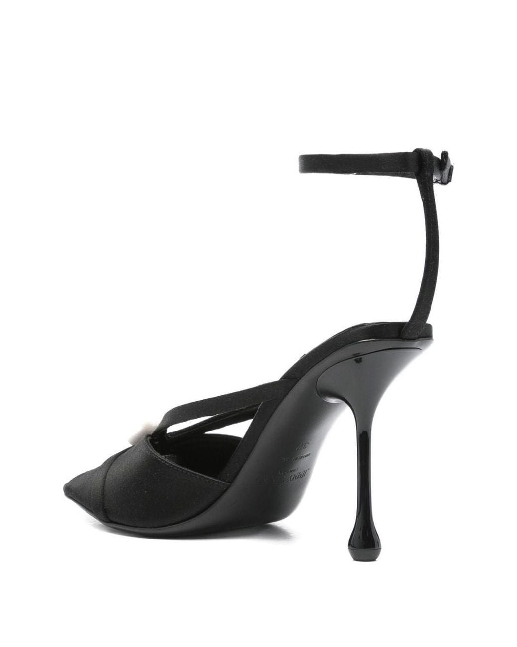 Jimmy Choo Black Siva 95 Satin Sandals