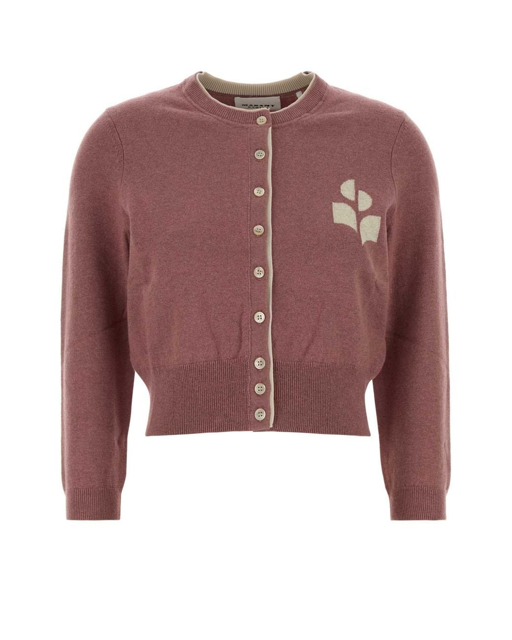 Isabel Marant Red Antiqued Cotton-Wool Cardigan For