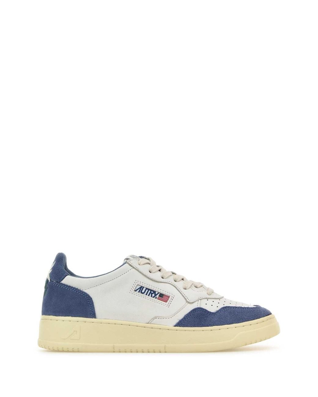 Autry Blue Two-Tone Leather And Suede Medalist Sneakers