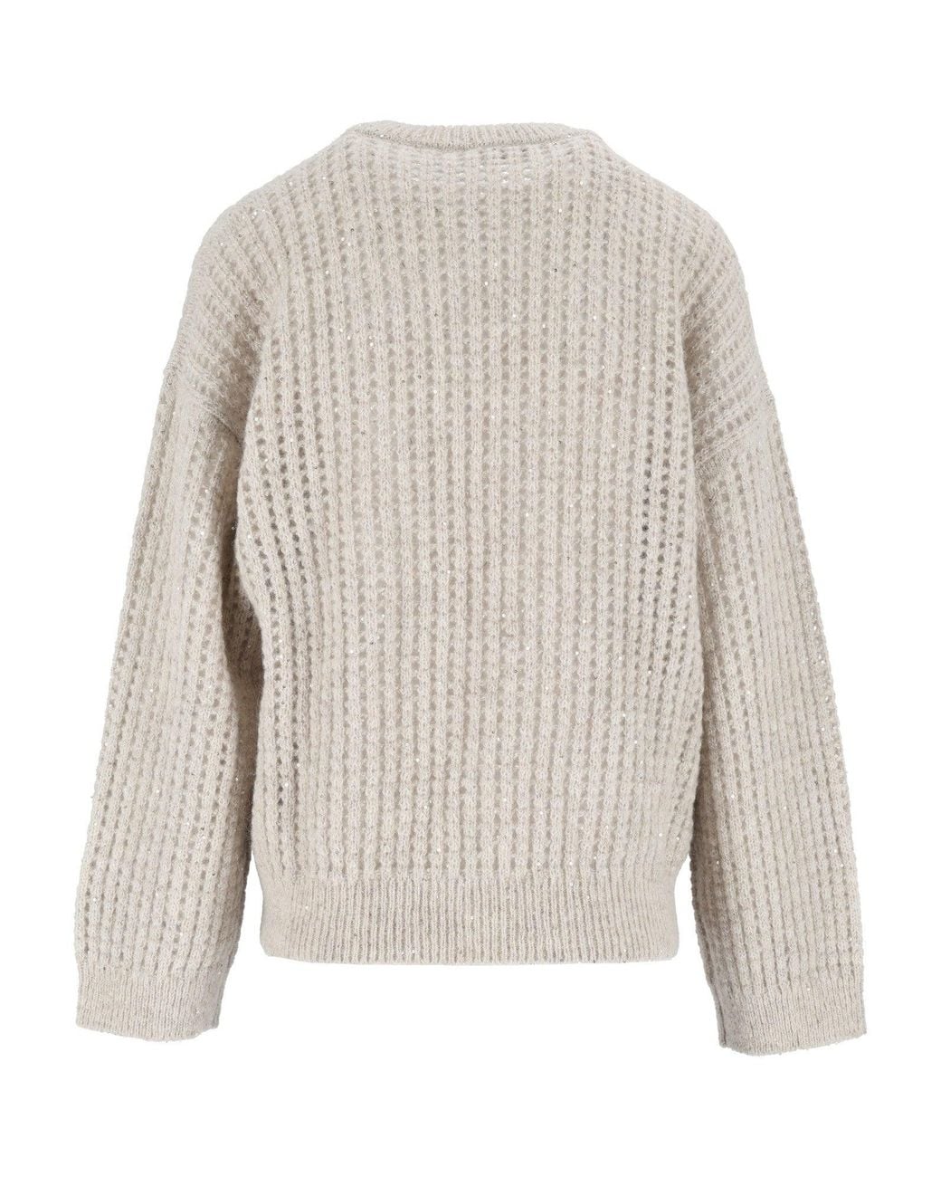 Peserico White Textured Chunky Cable-Knit Sweater