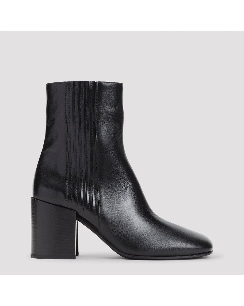 Dries Van Noten Black Calf Leather Bootie