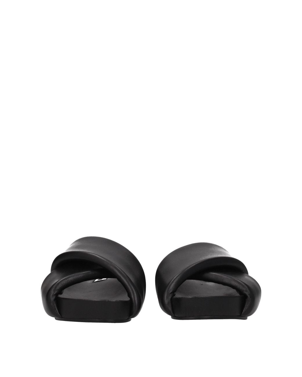 Jil Sander Black Platform Cross Strap Sandals