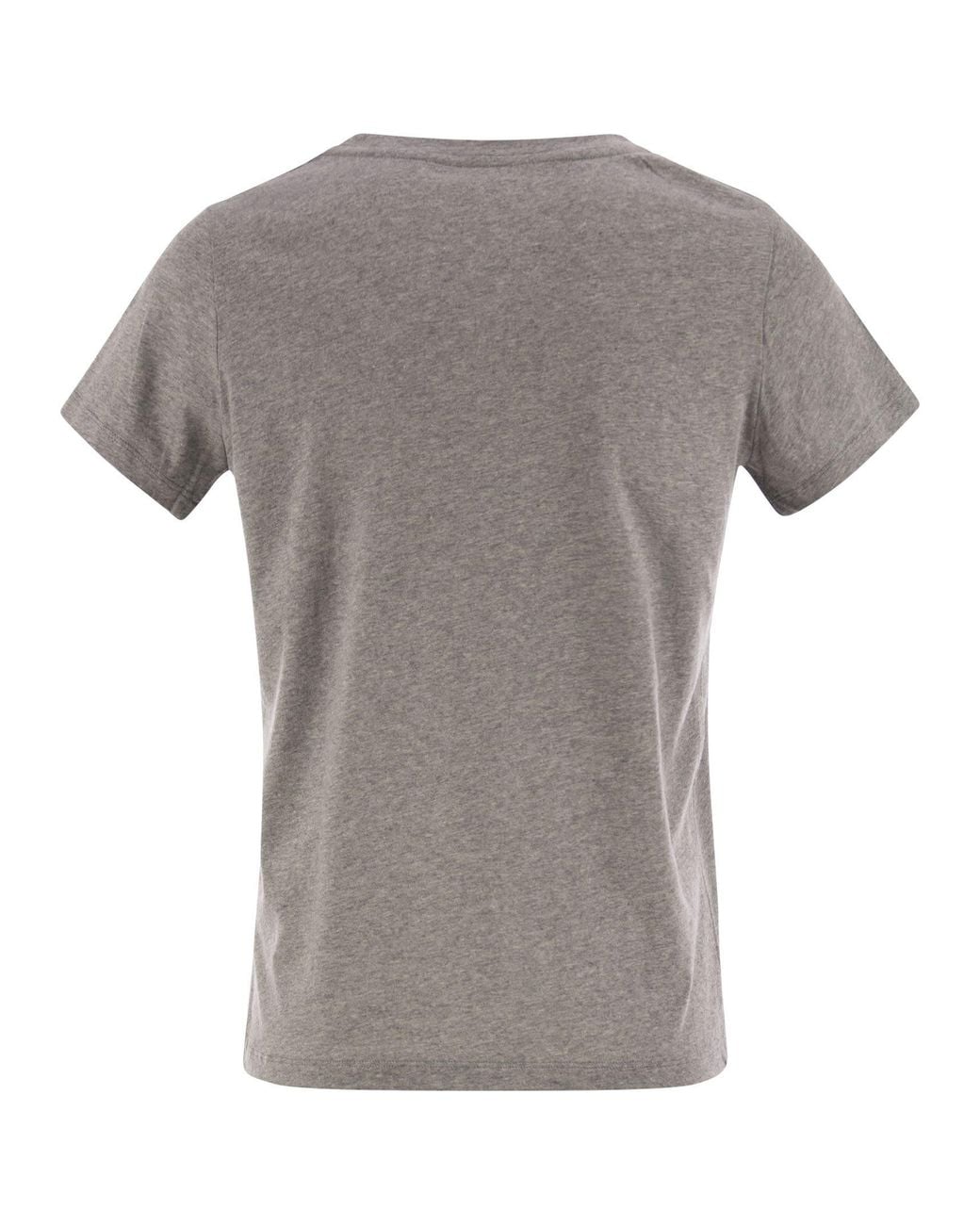 Majestic Gray Crew-Neck Short-Sleeved Cotton T-Shirt