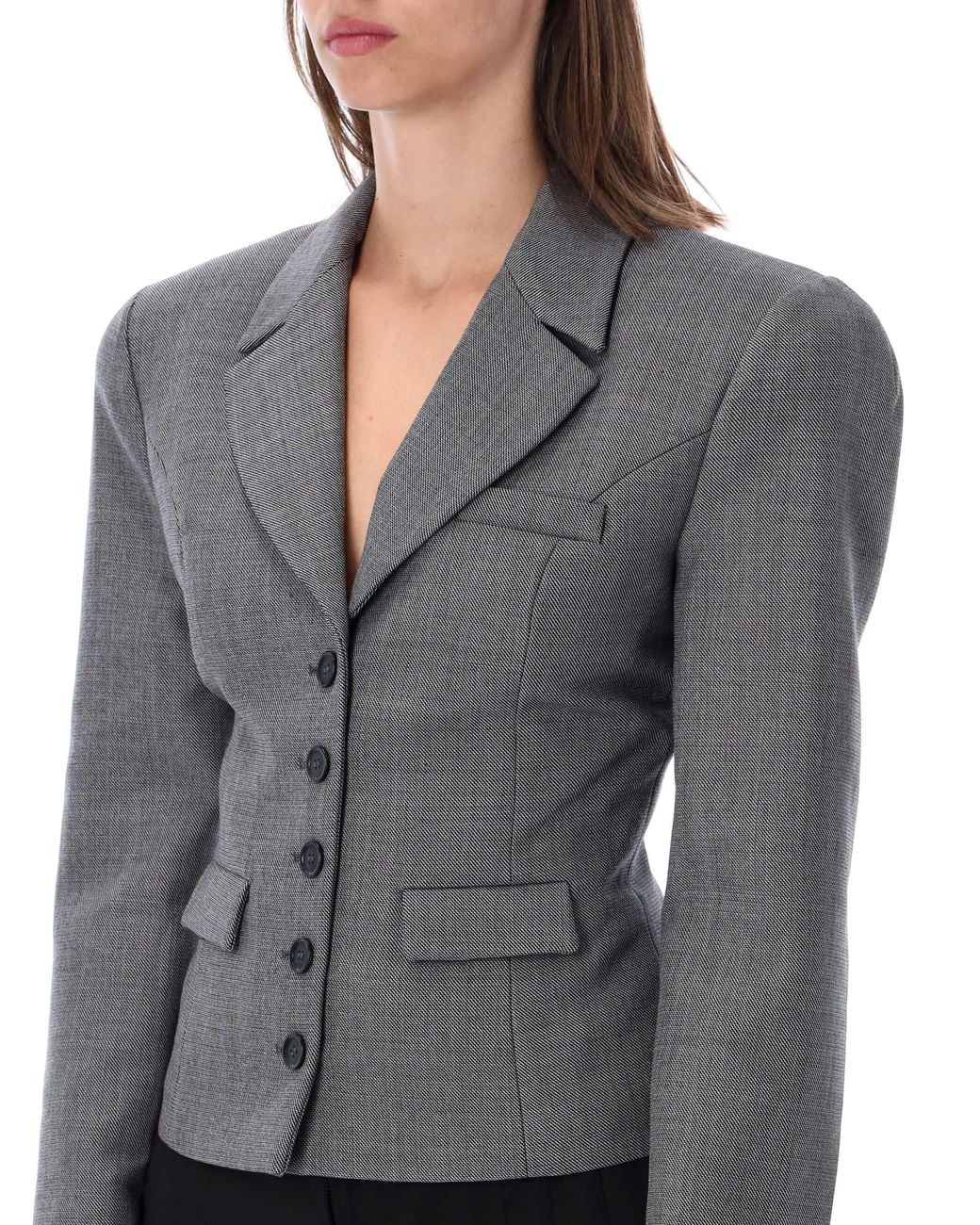 Magda Butrym Gray Fitted Wool Blazer