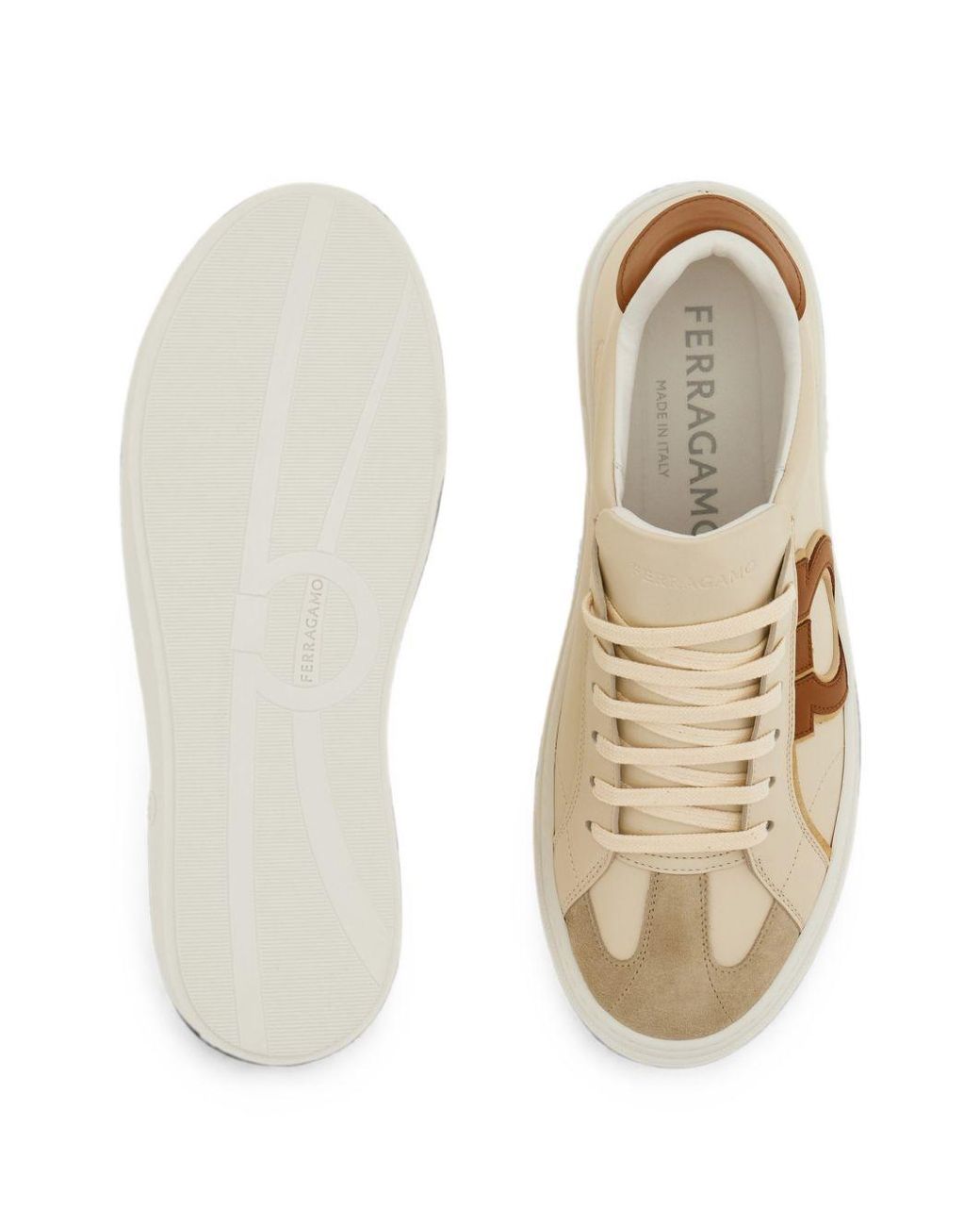 Ferragamo Natural Gancini Sneakers for men