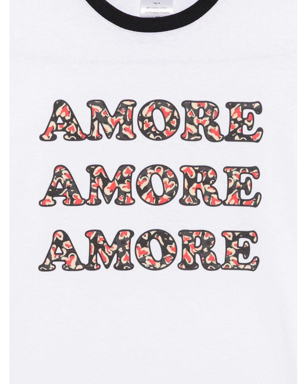 ALESSANDRO ENRIQUEZ White Amore Print Cotton T Shirt