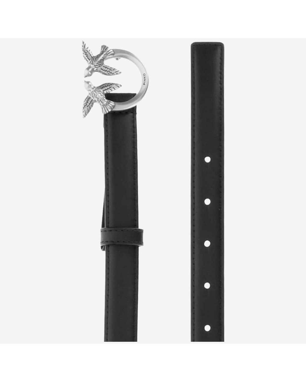 Pinko Black Love Berry Leather Belt