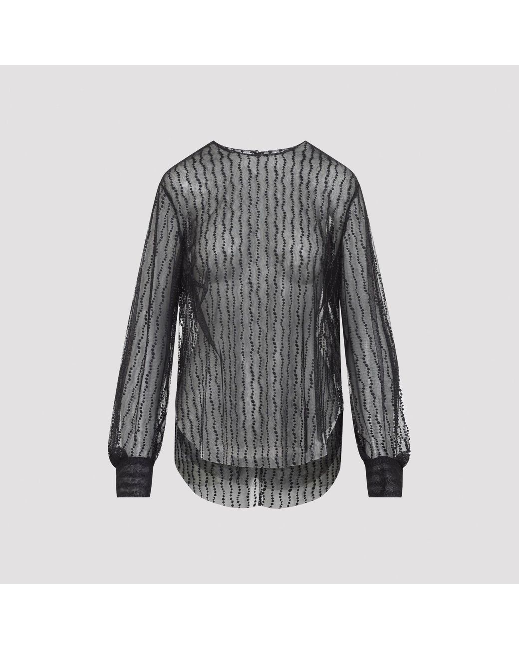 Alberta Ferretti Gray Tulle Blouse