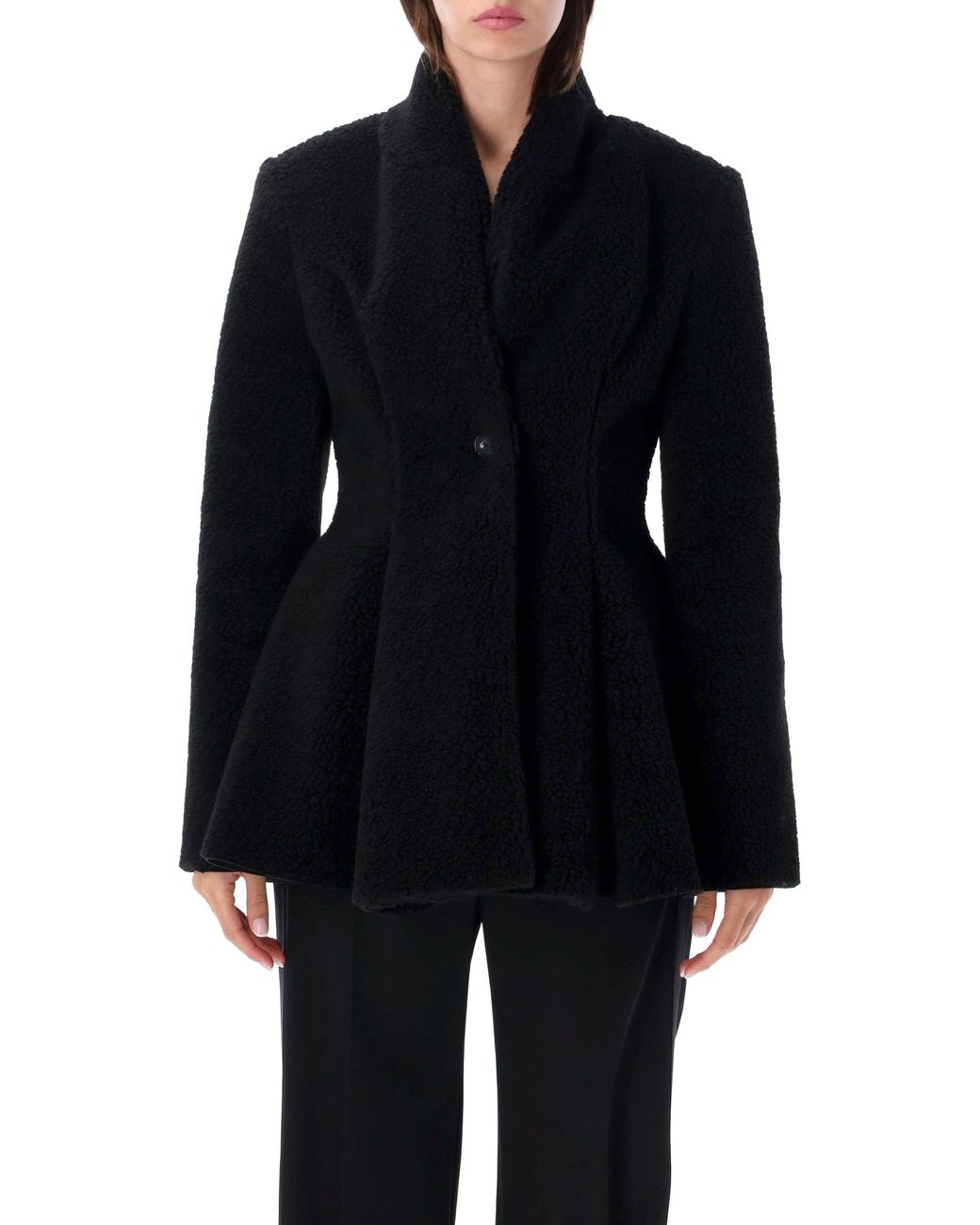 Stella McCartney Blue Waisted Plush Coat
