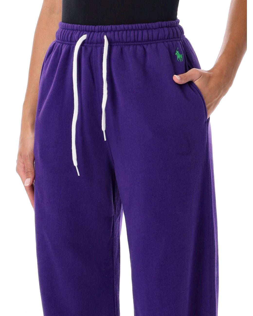 Polo Ralph Lauren Purple Wide-Leg Drawstring Track Pants