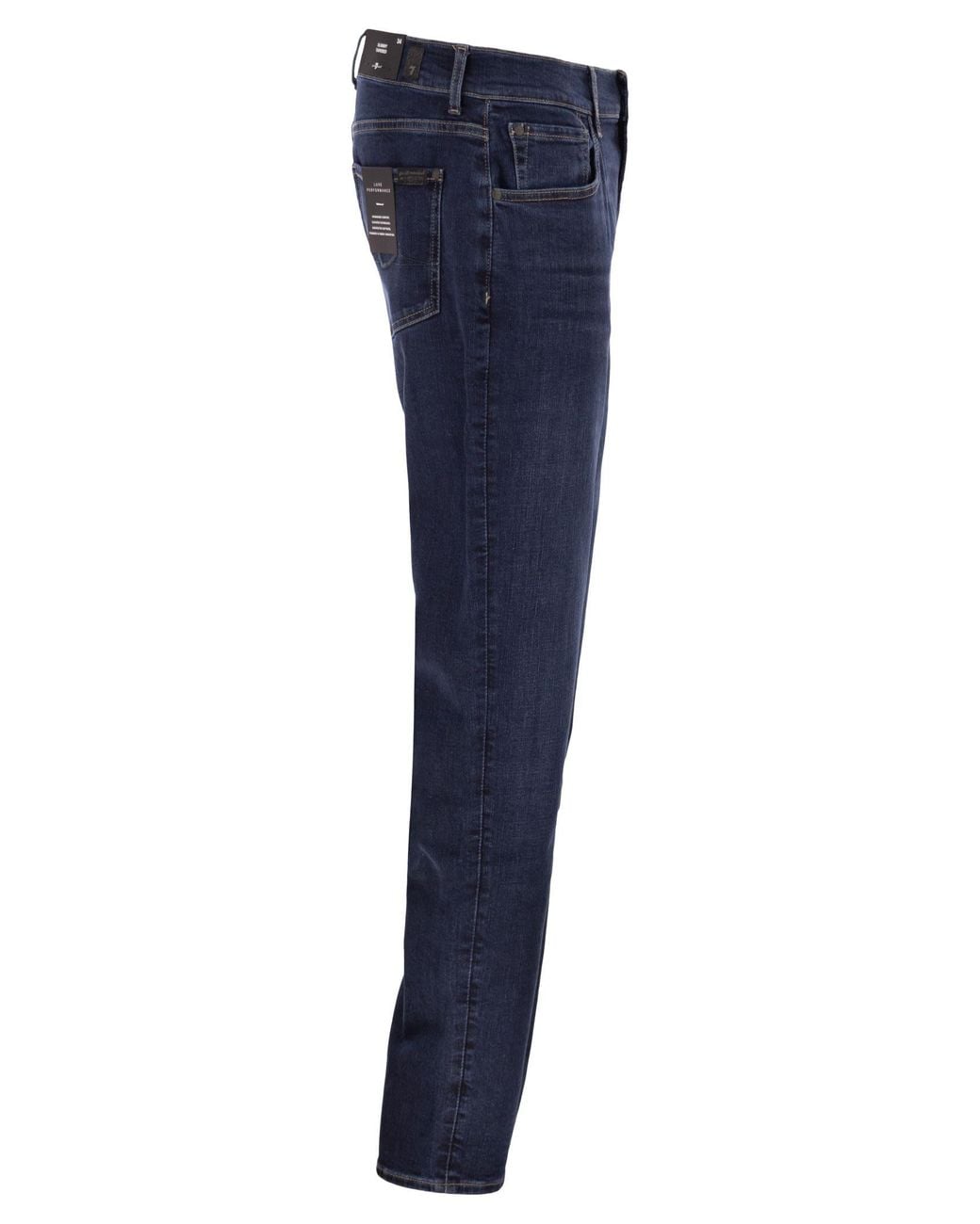 7 For All Mankind Blue Slimmy Tapered Luxe Performance Stretch Denim Jeans