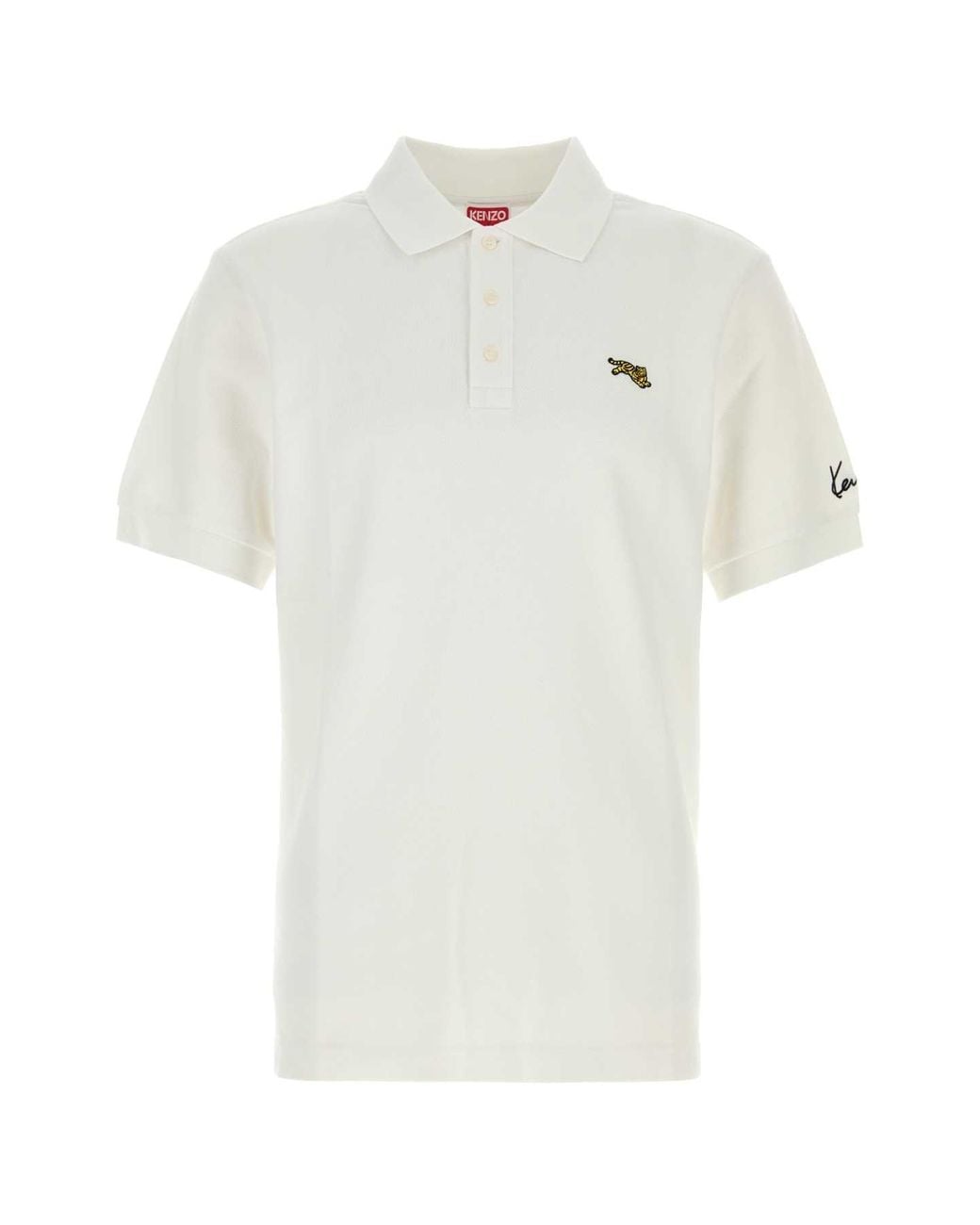 KENZO White Piquet Polo Shirt