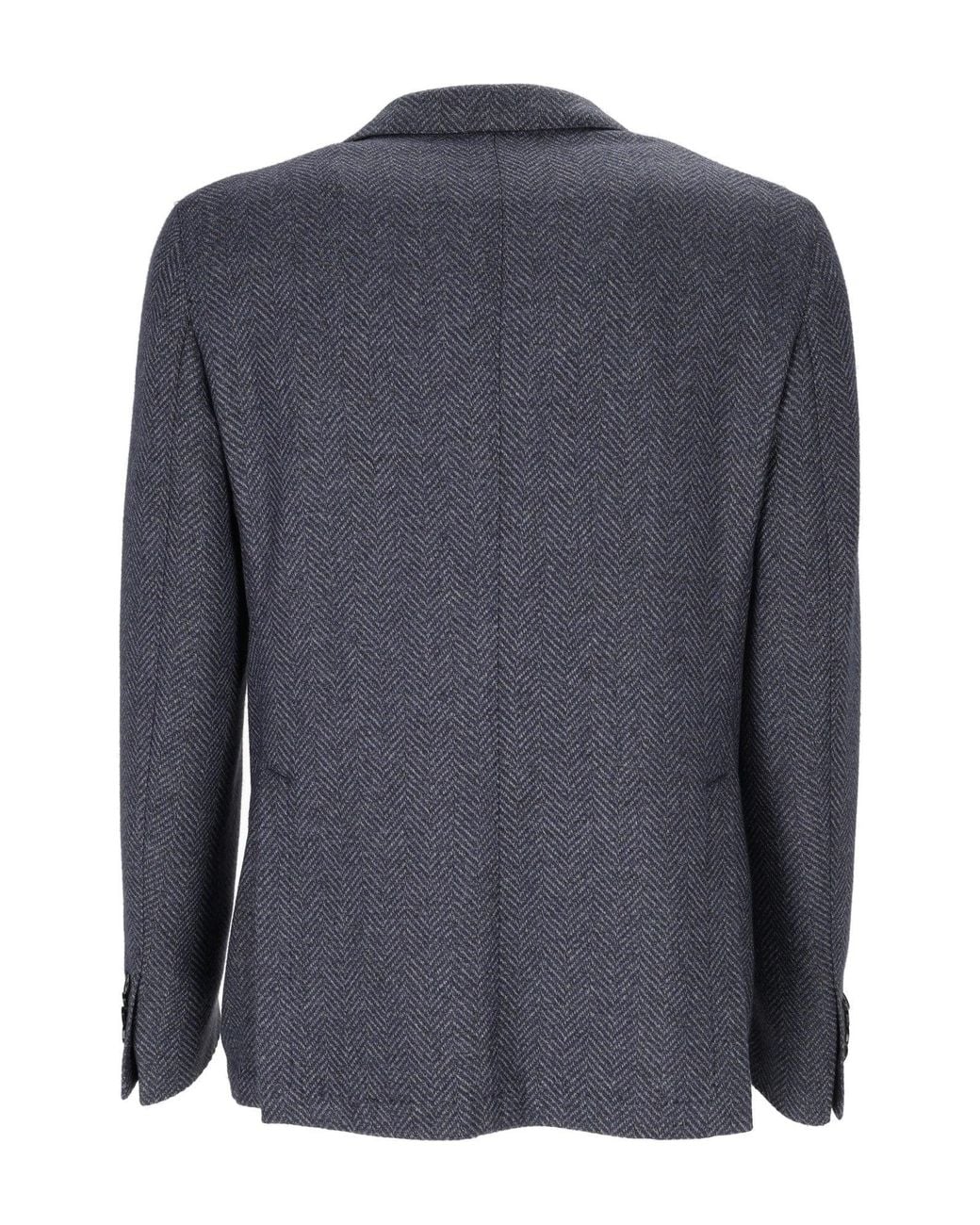 L.b.m. 1911 Blue Drop S Classic Herringbone Blazer