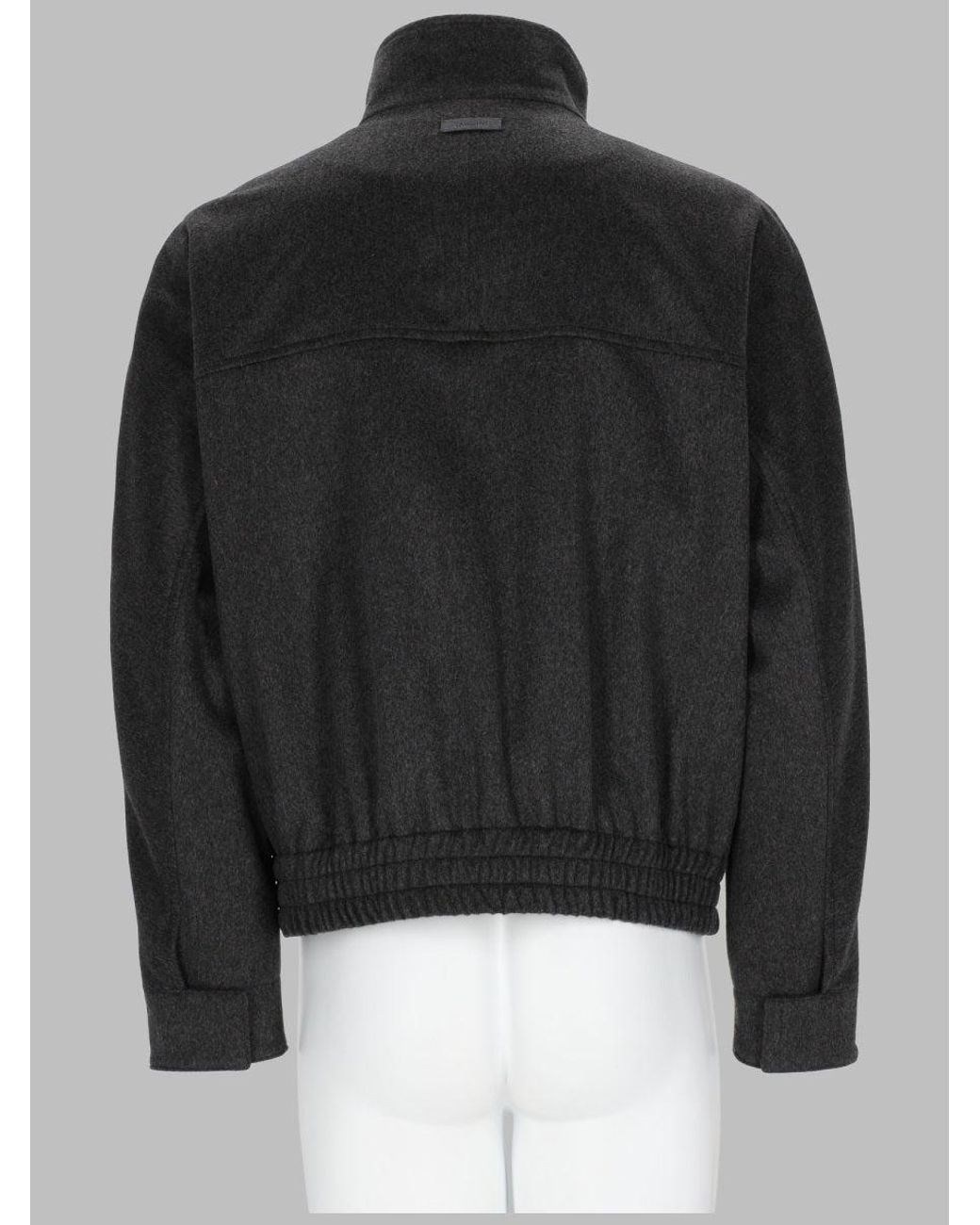 Lardini Black Wool High-Neck Jacket