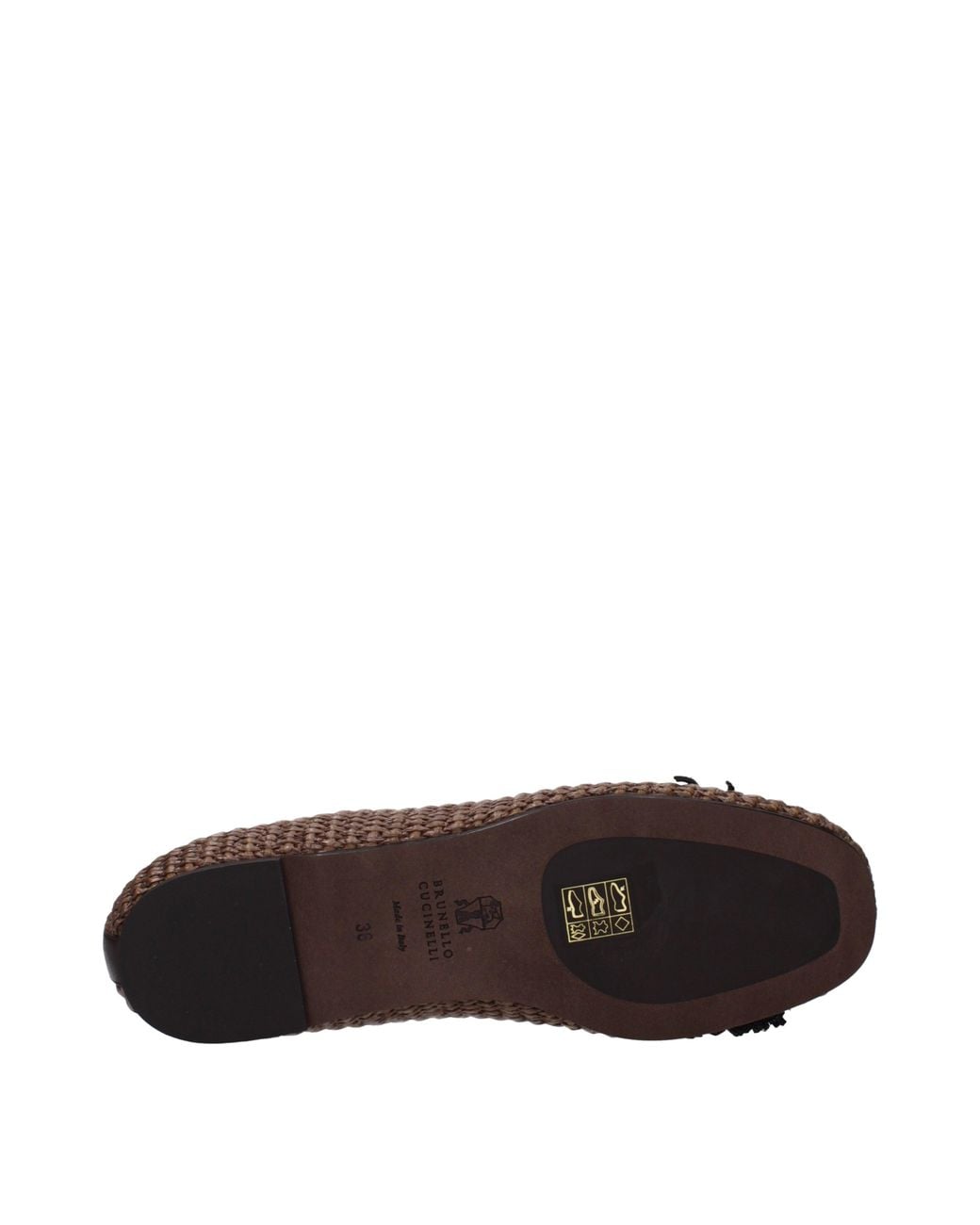 Brunello Cucinelli Brown Raffia Moccasins