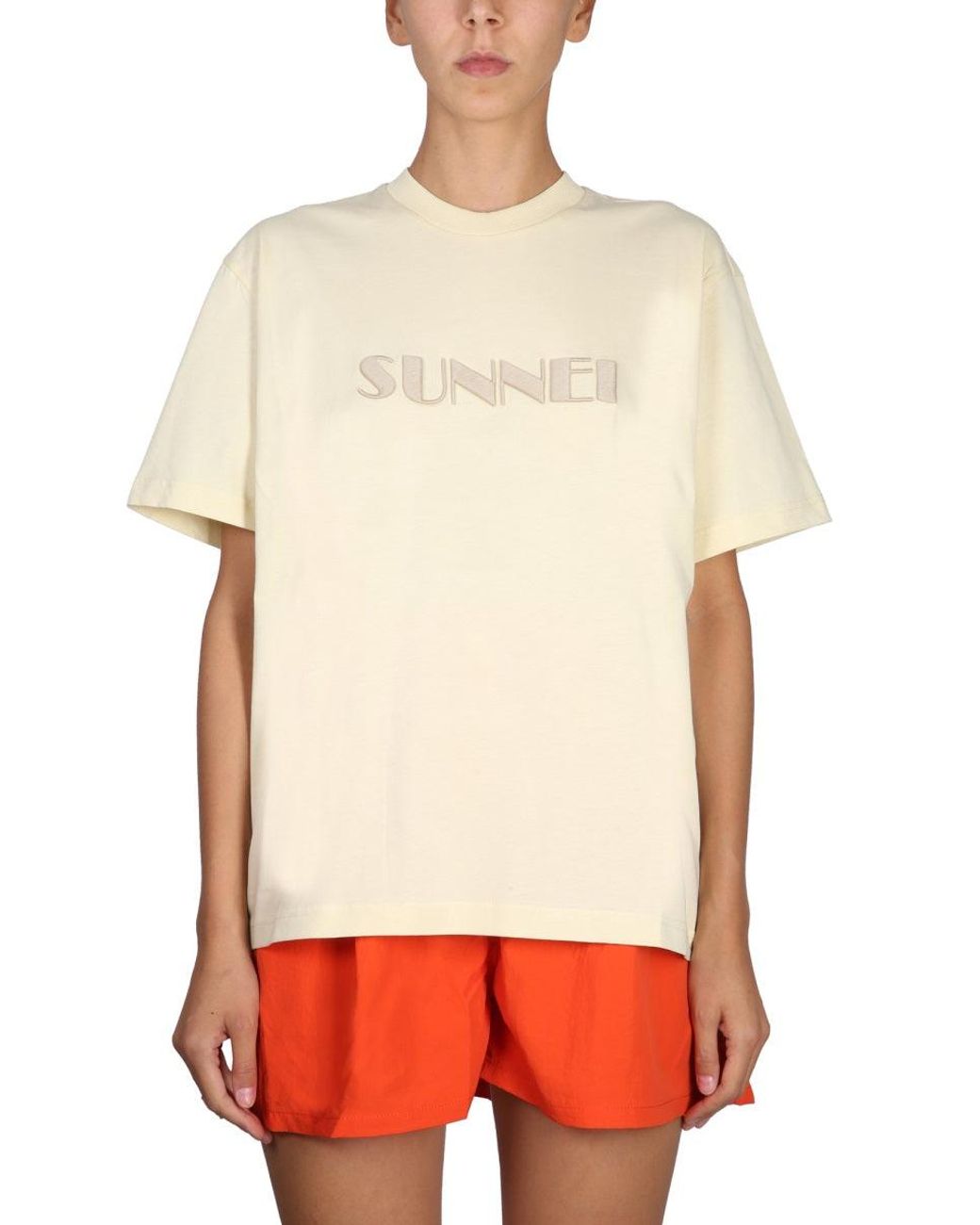 Sunnei White Crewneck T-Shirt
