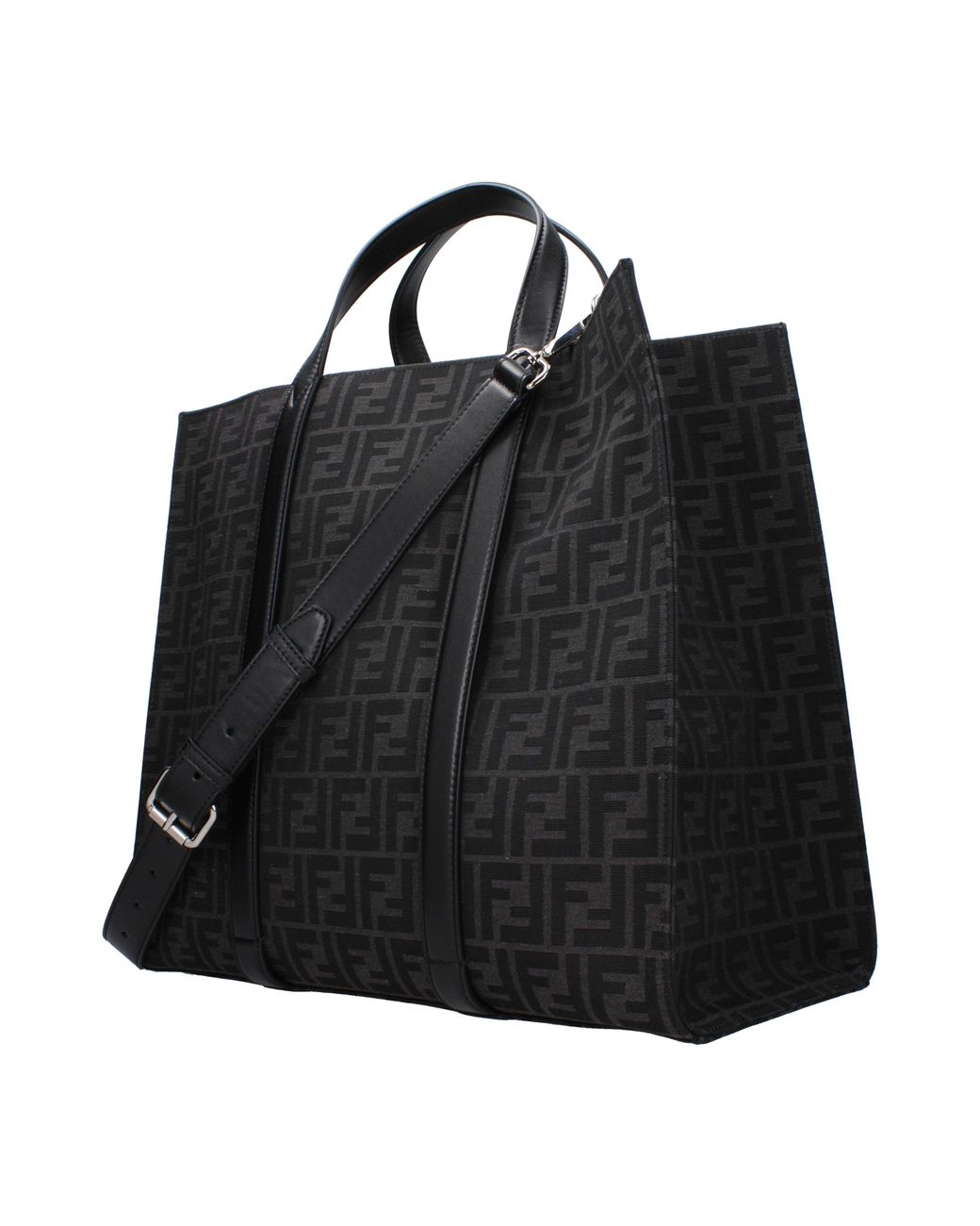 Fendi Black Handbags Fabric/Palladium