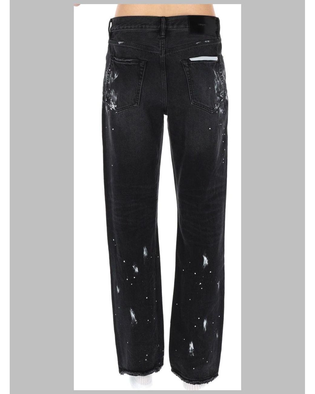 Purple Brand Black Distressed Straight-Leg Jeans for men