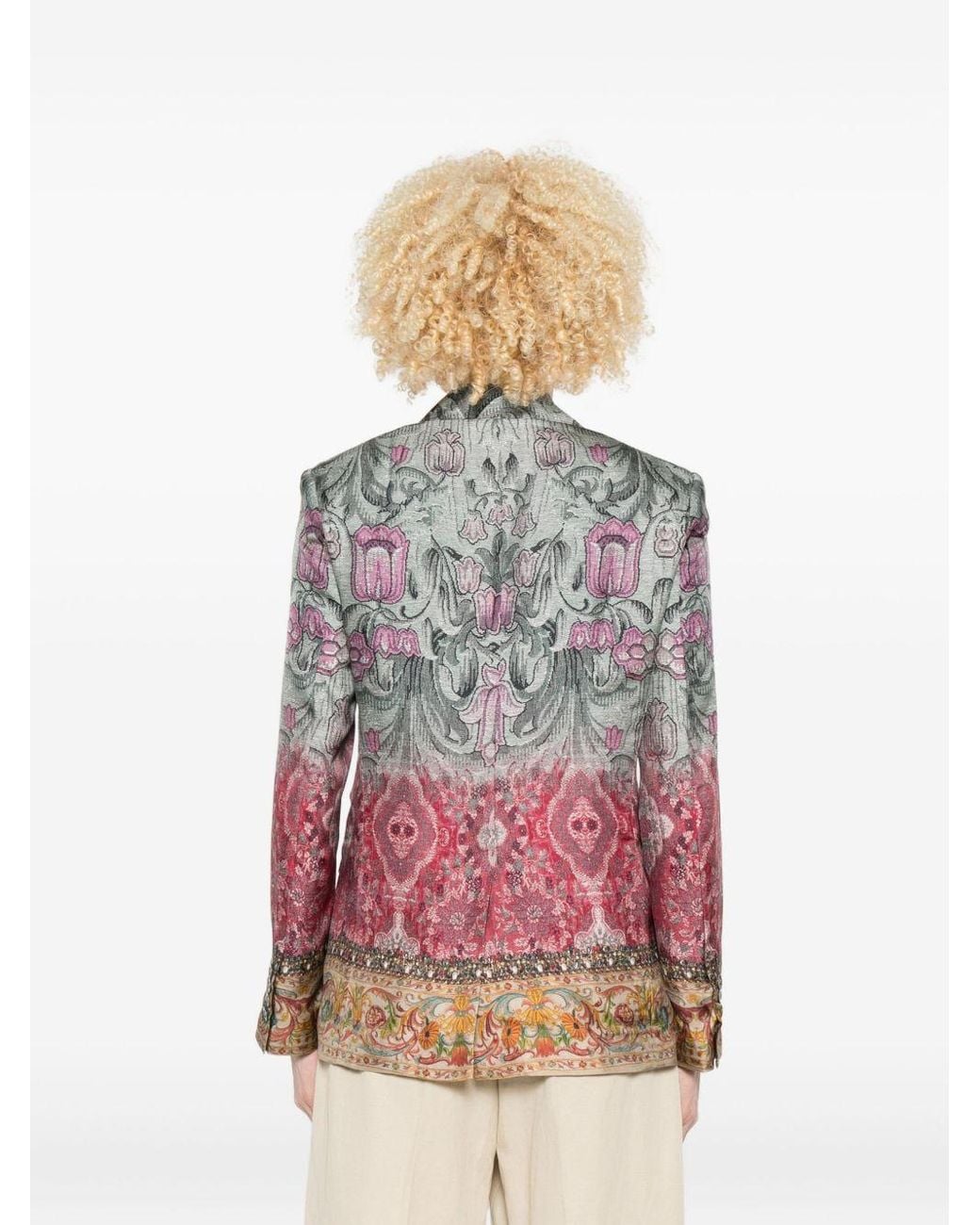 Pierre Louis Mascia Red Silk Single-Breasted Jacket