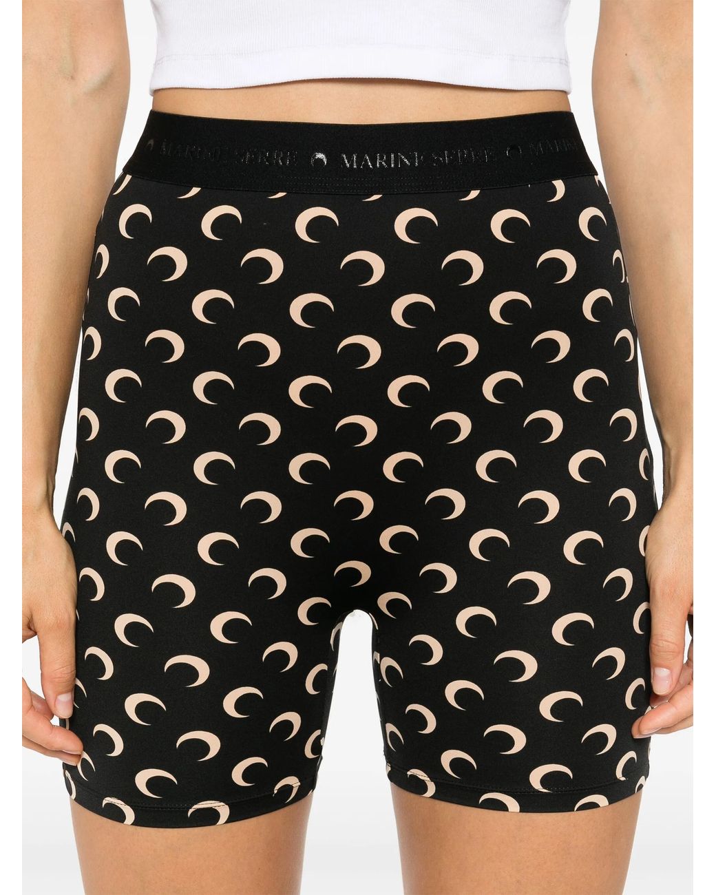 MARINE SERRE Black Moon Cyclist Shorts