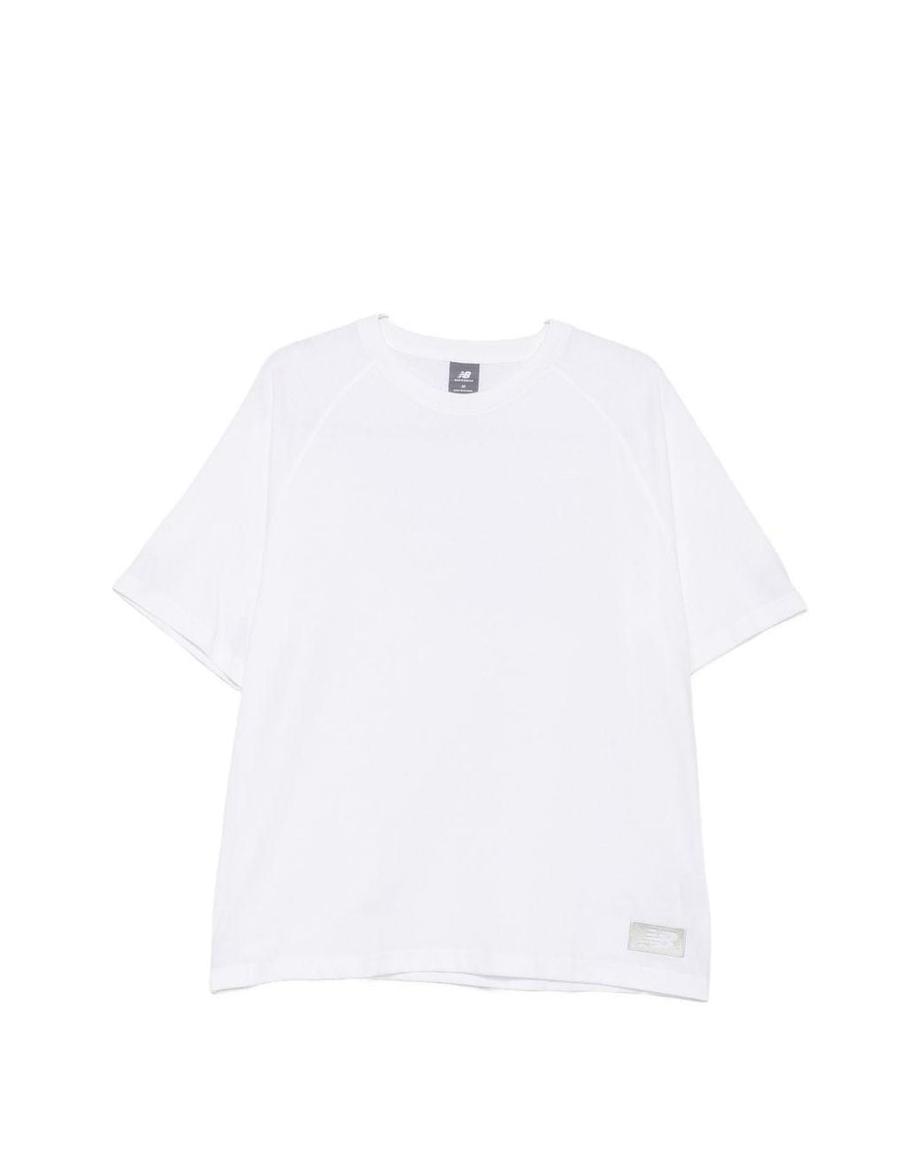 New Balance White Logo Cotton T Shirt