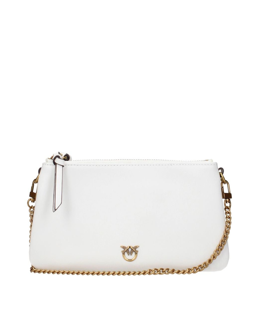 Pinko White Shoulder Bags Leather/Silk