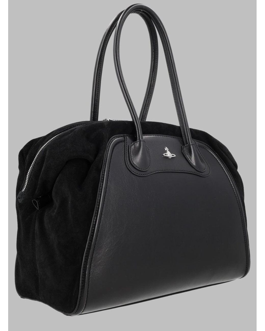Vivienne Westwood Black Structured Top-Handle Tote Bag