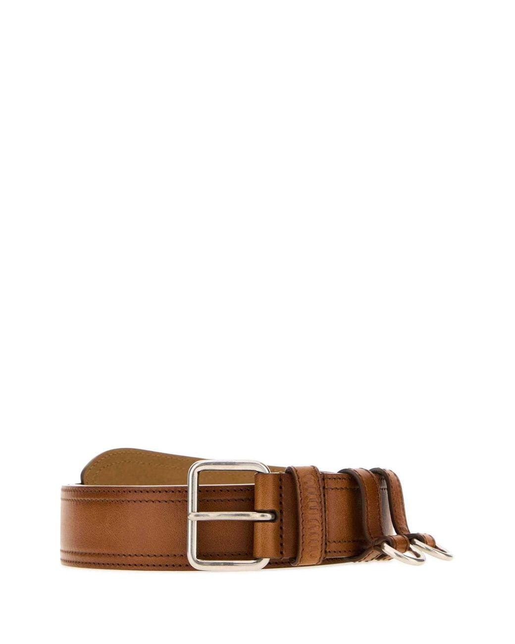 Miu Miu Brown Caramel Leather Belt