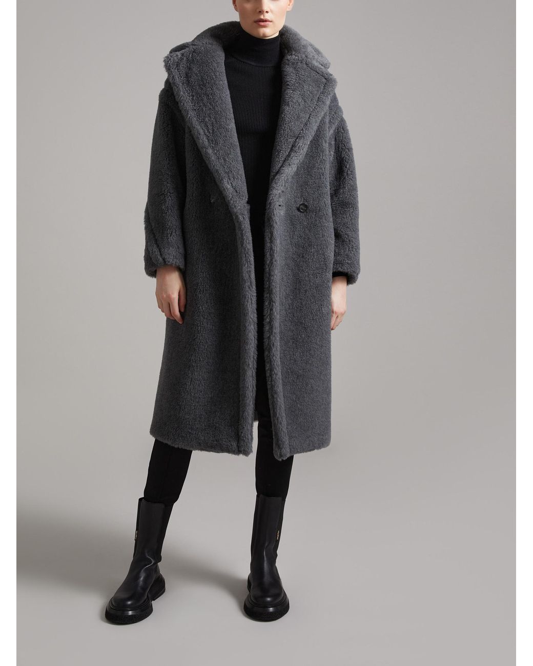 Max Mara Gray Ted Girl Teddy Bear Icon Coat
