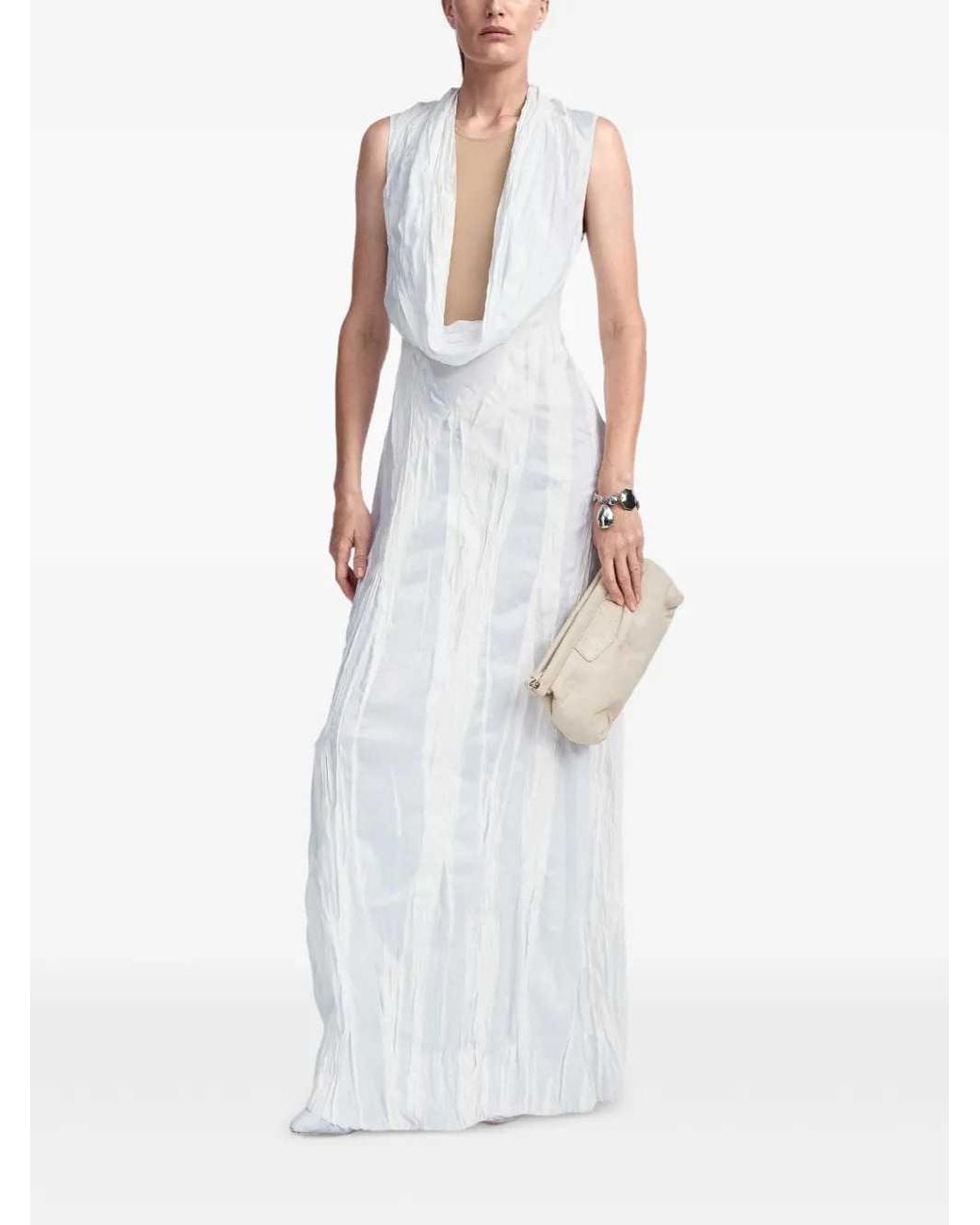 Maison Margiela White Bianchetto Sleeveless Maxi Dress