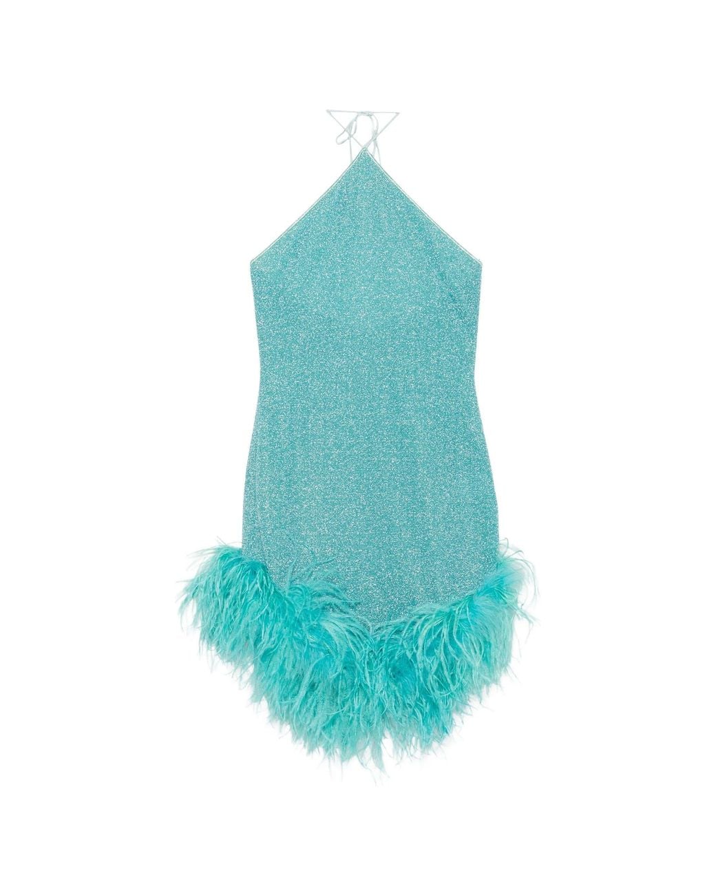 Oseree Blue Lumiere Plumage Necklace Dress