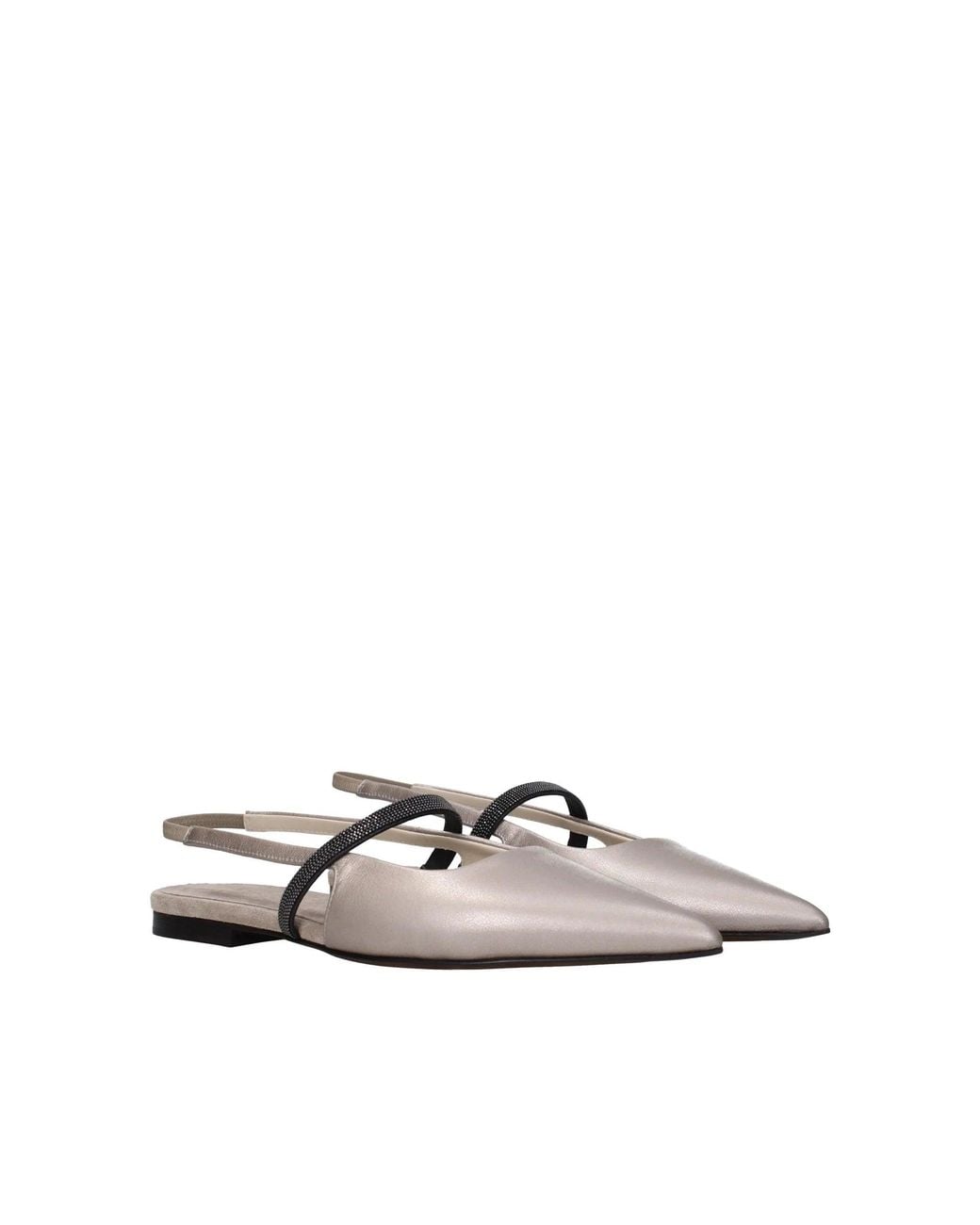 Brunello Cucinelli Natural Slingback Flats