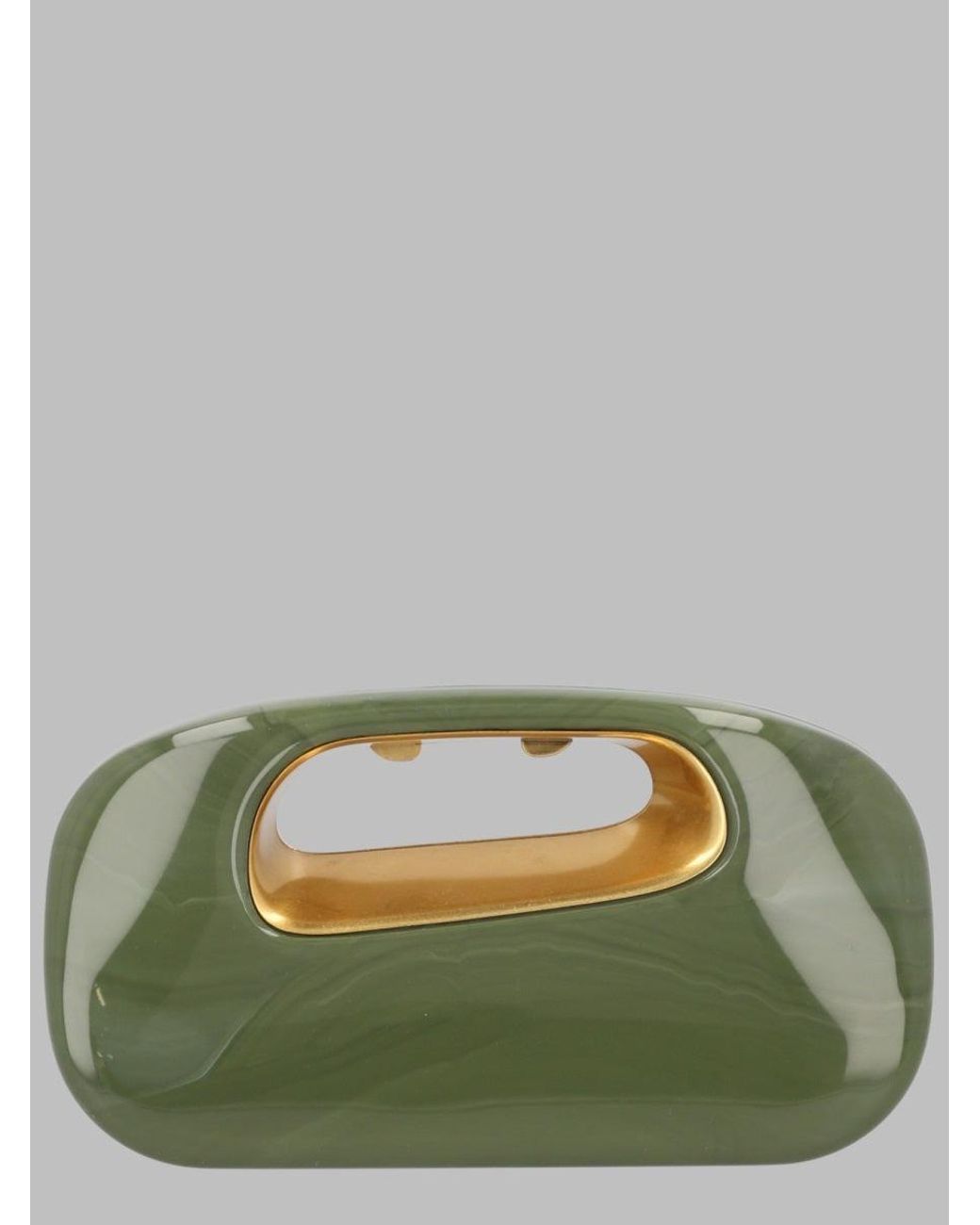 Cult Gaia Green Glossy Top Handle Clutch
