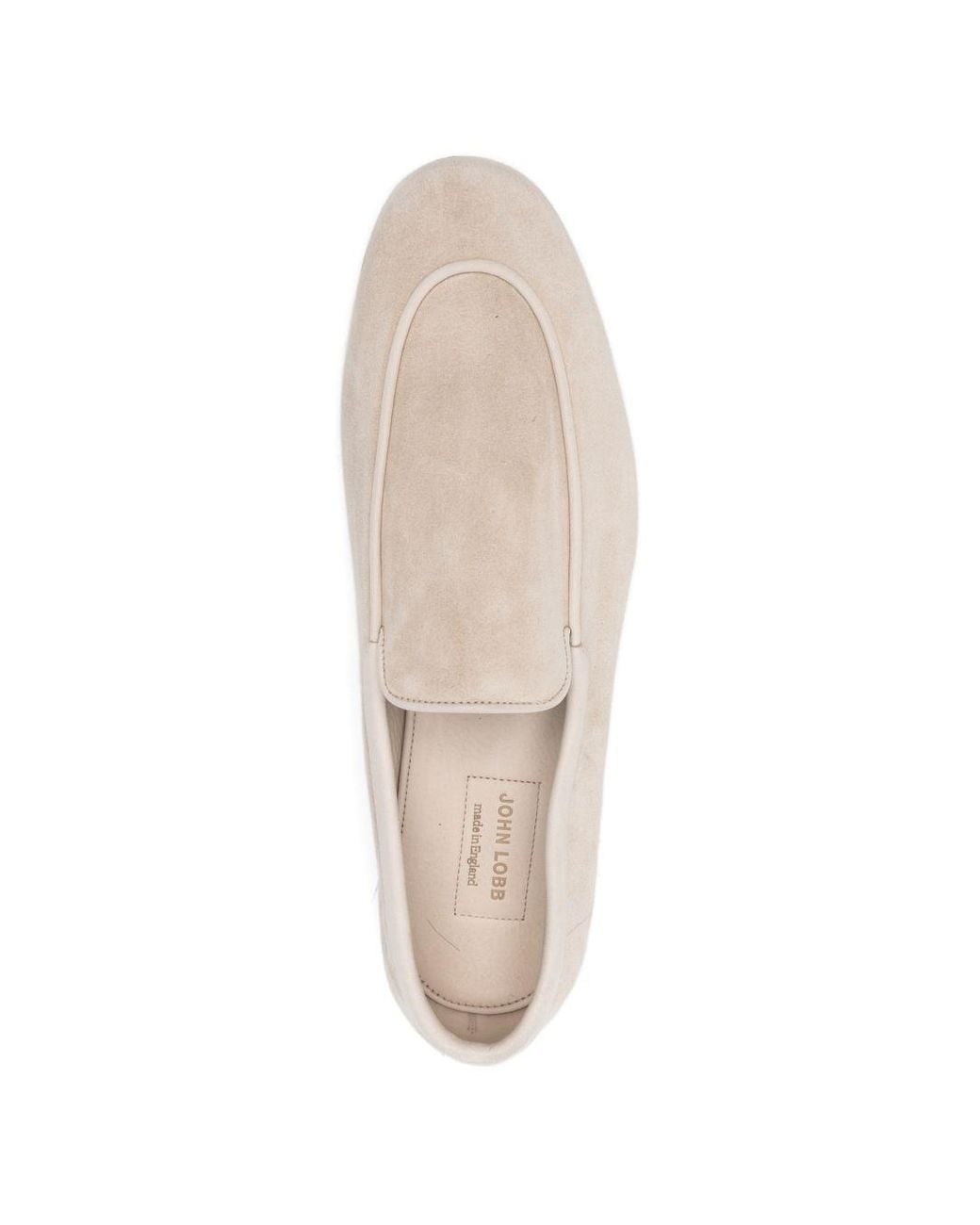 John Lobb Natural Tyne Suede Leather Loafers