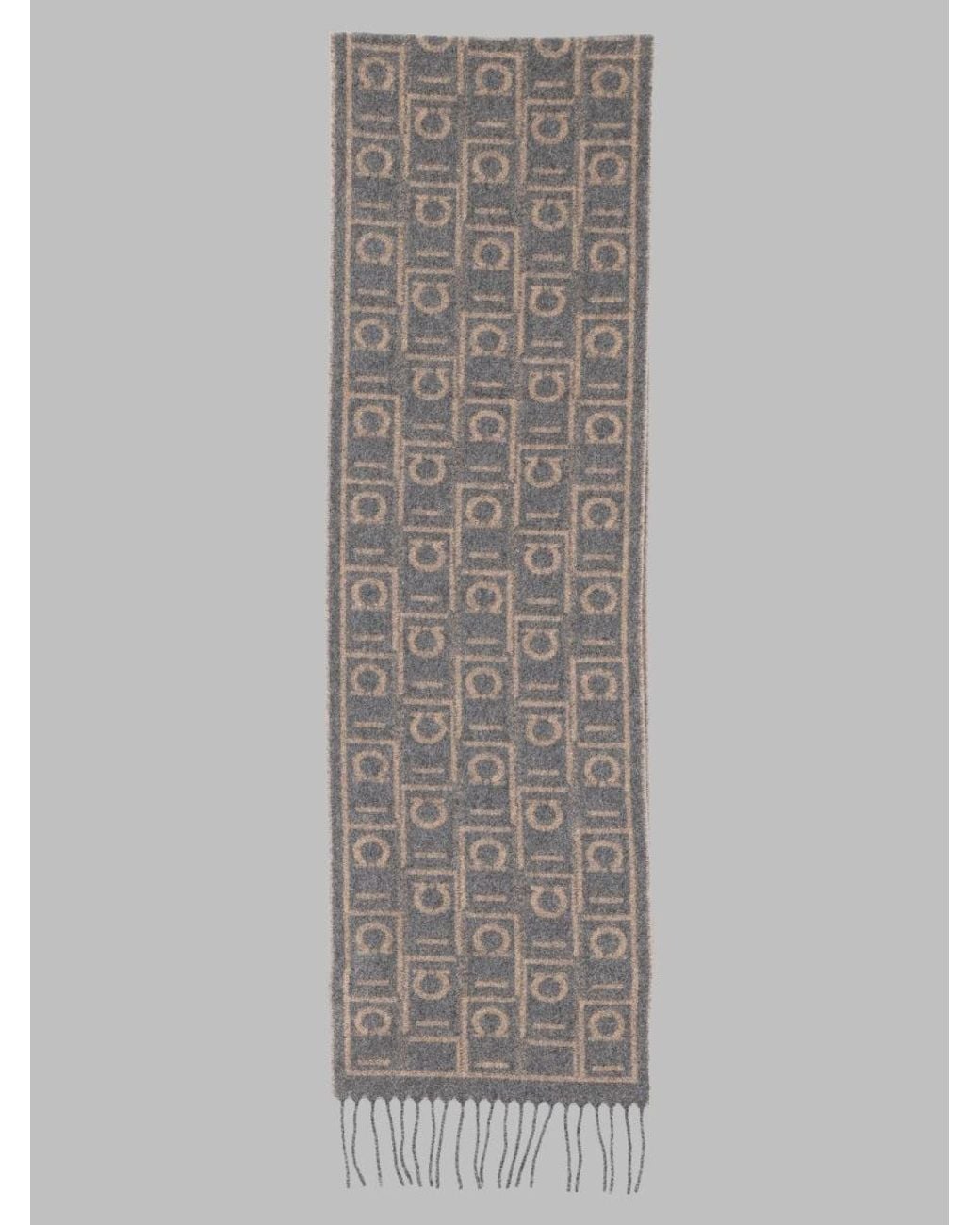Ferragamo Gray Wool-Blend Scarf for men