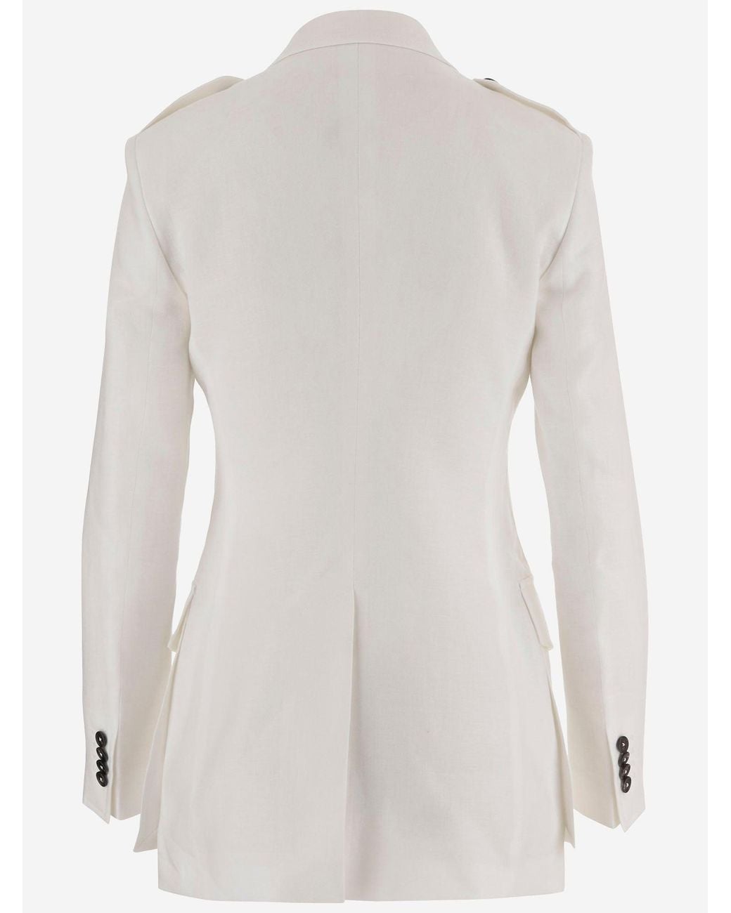 Tagliatore White Jacket Single-Breasted Linen
