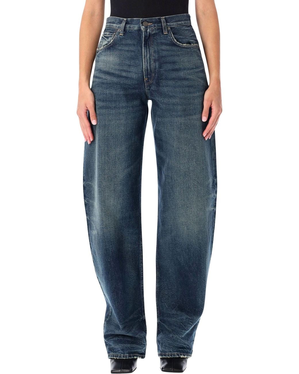 Haikure Blue High-Rise Wide-Leg Jeans