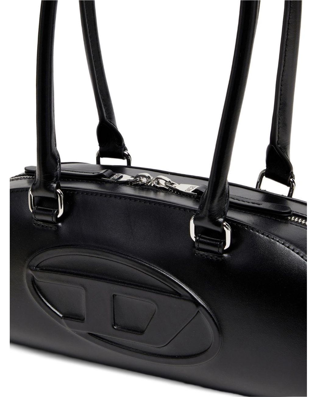 DIESEL Black 1Dr Dome Leather Shoulder Bag