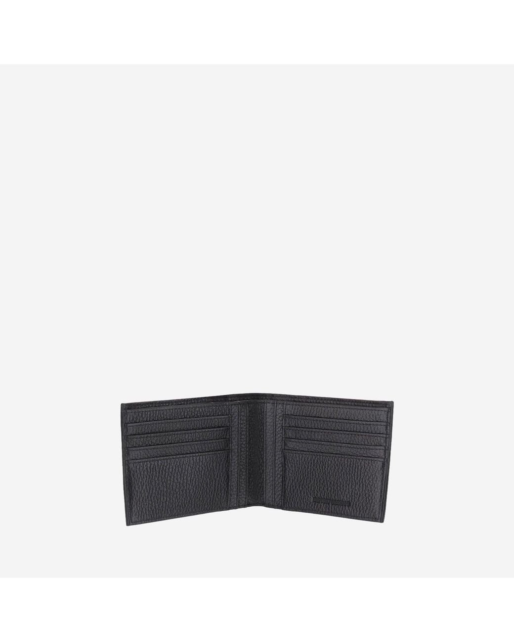Emporio Armani Black Wallet And Key Chain Set With Logo