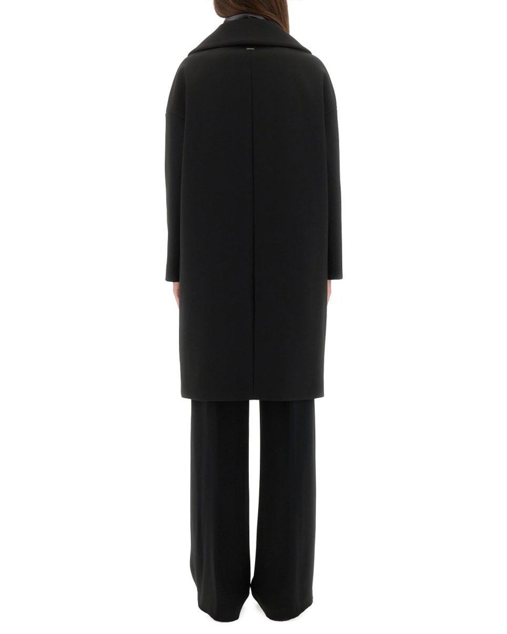 Herno Black Wool Coat