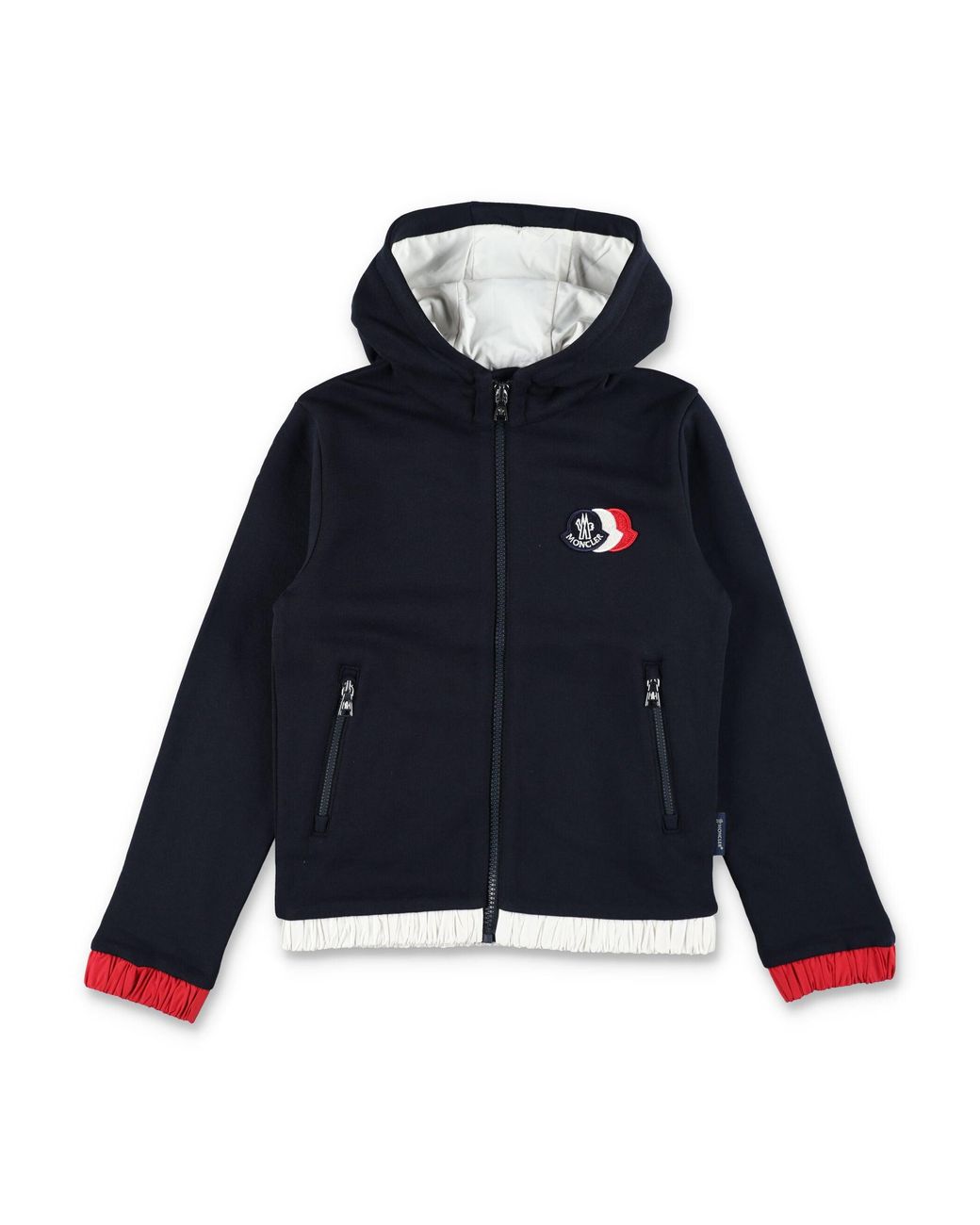 Moncler Blue Boy's Brushed Cotton Zip-Up Hooded Tracksuit Set