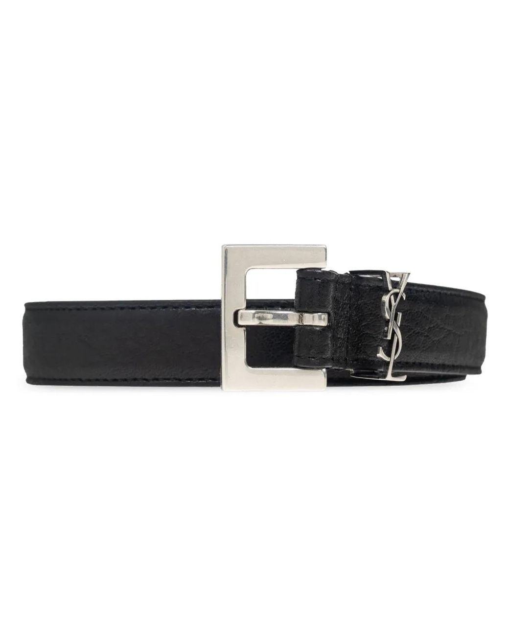 Saint Laurent Black Leather Regular Belt