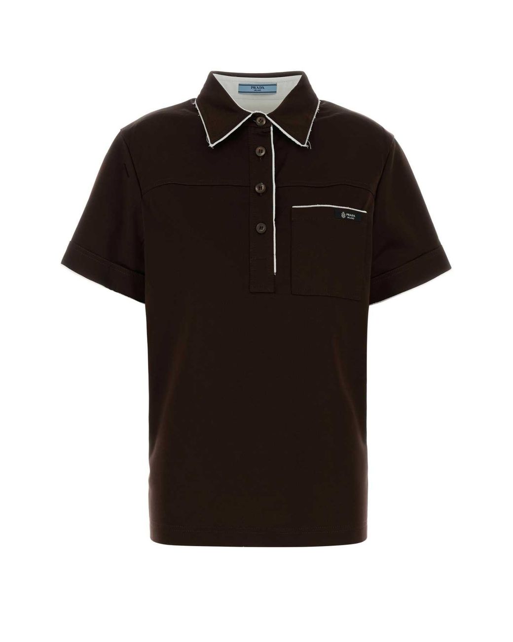 Prada Black Chocolate Cotton Polo Shirt