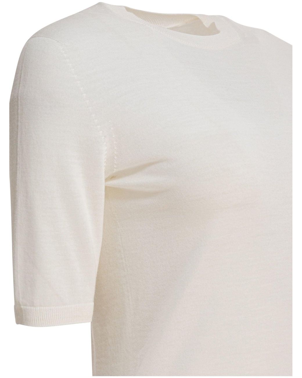 Max Mara White Basic Wollpullover