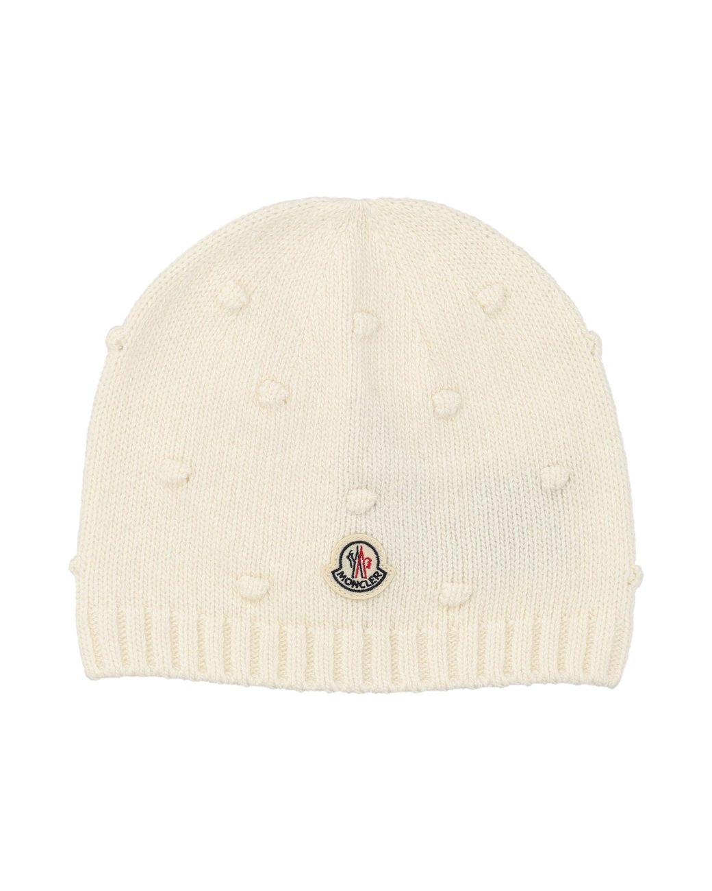 Moncler Natural Girls Wool-Cashmere Knit Beanie
