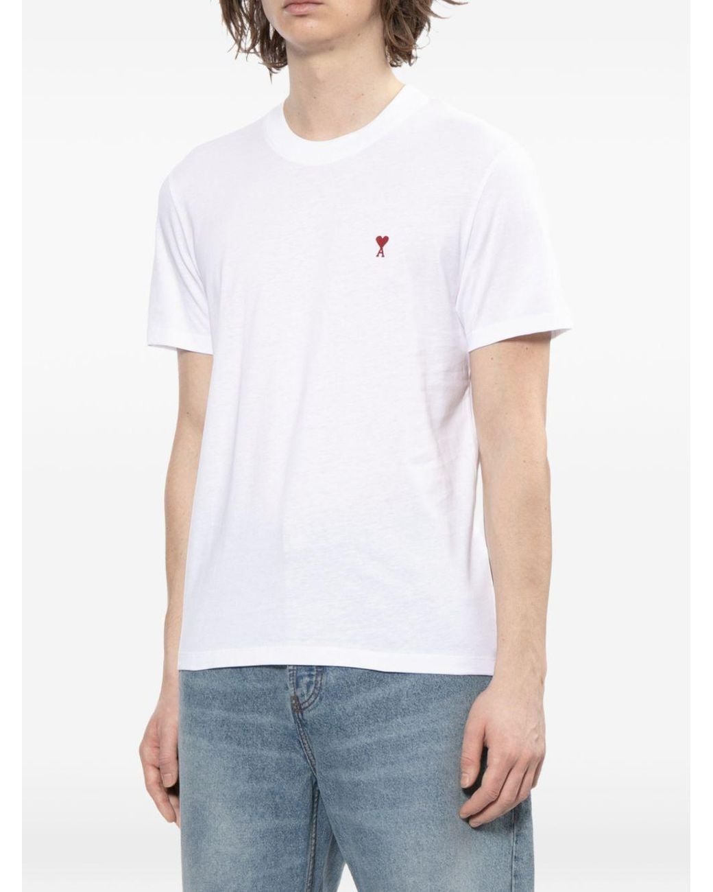 AMI White Ami De Coeur Cotton T Shirt