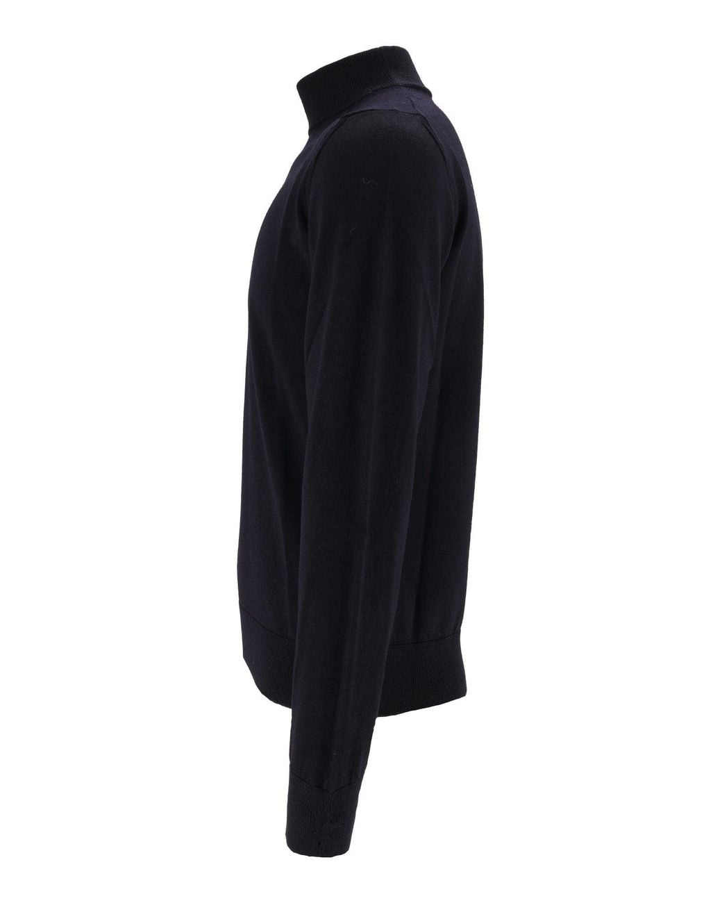 Ballantyne Blue Wool Fitted Half-Turtleneck Sweater