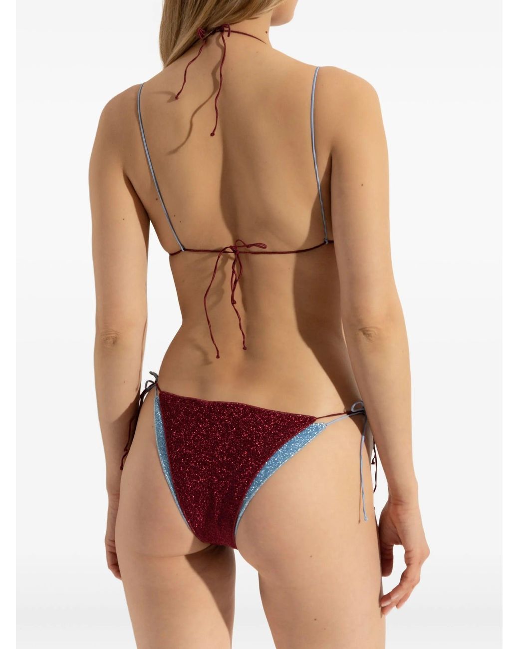 Oséree Lumiere Bicolor Double Kini in Red | Lyst Oséree Lumiere Bicolor Double Kini in Red | Lyst